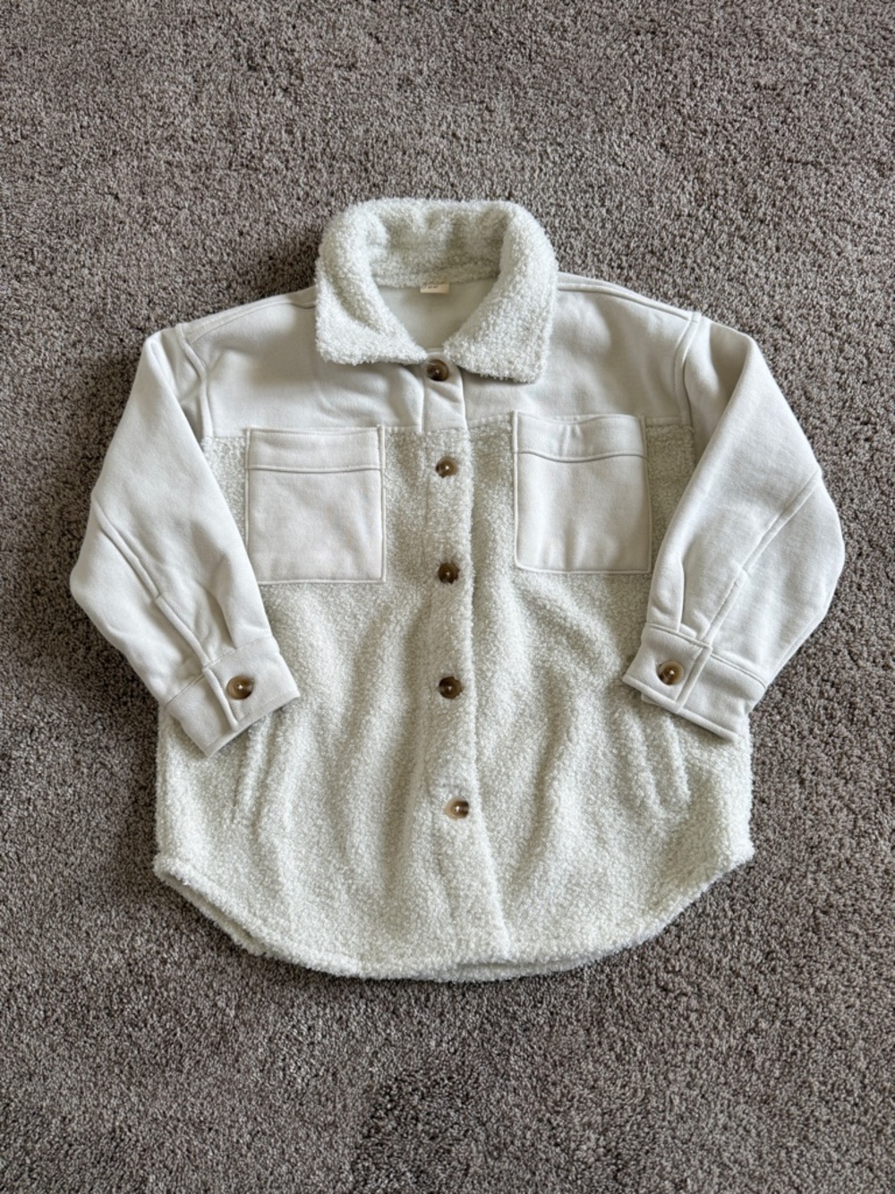 Goumi Sherpa Button-Front Shacket Size 5-6T